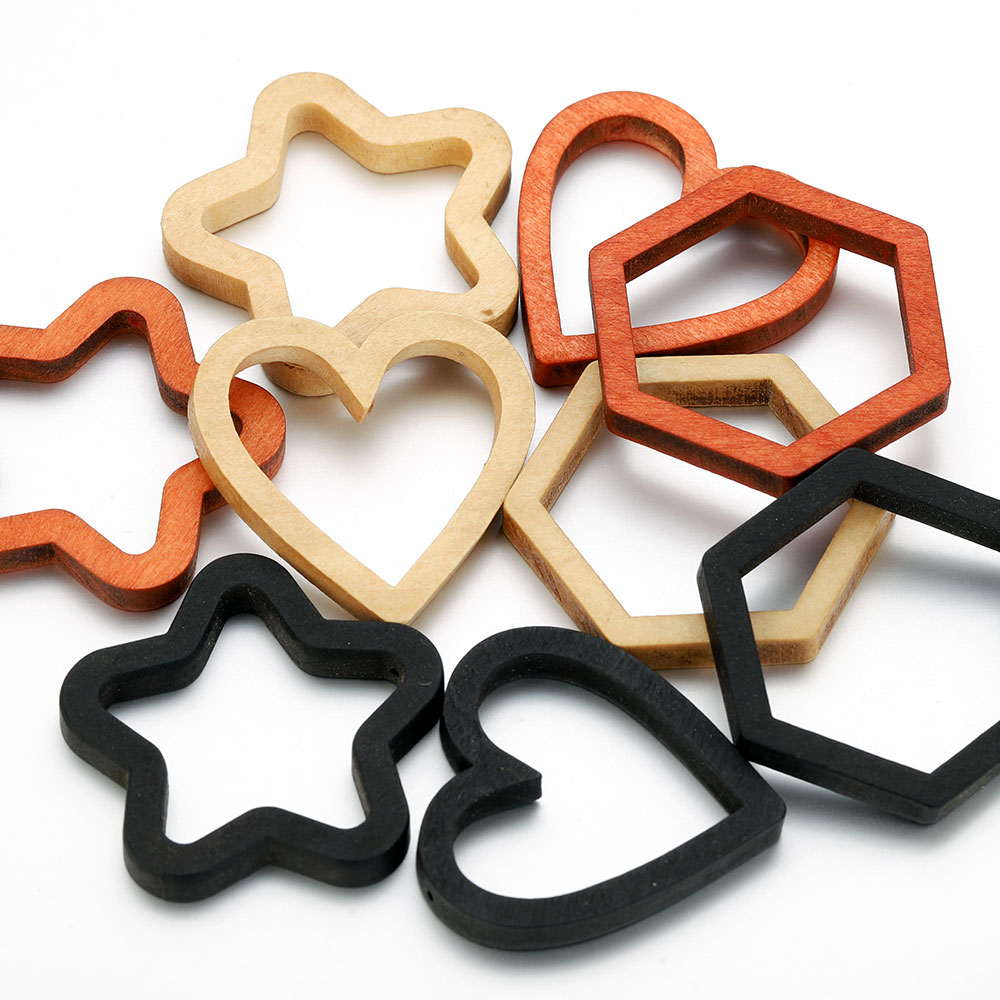 10pcs Wood Heart Square Silico - Resin Crafts ulasan dan harga