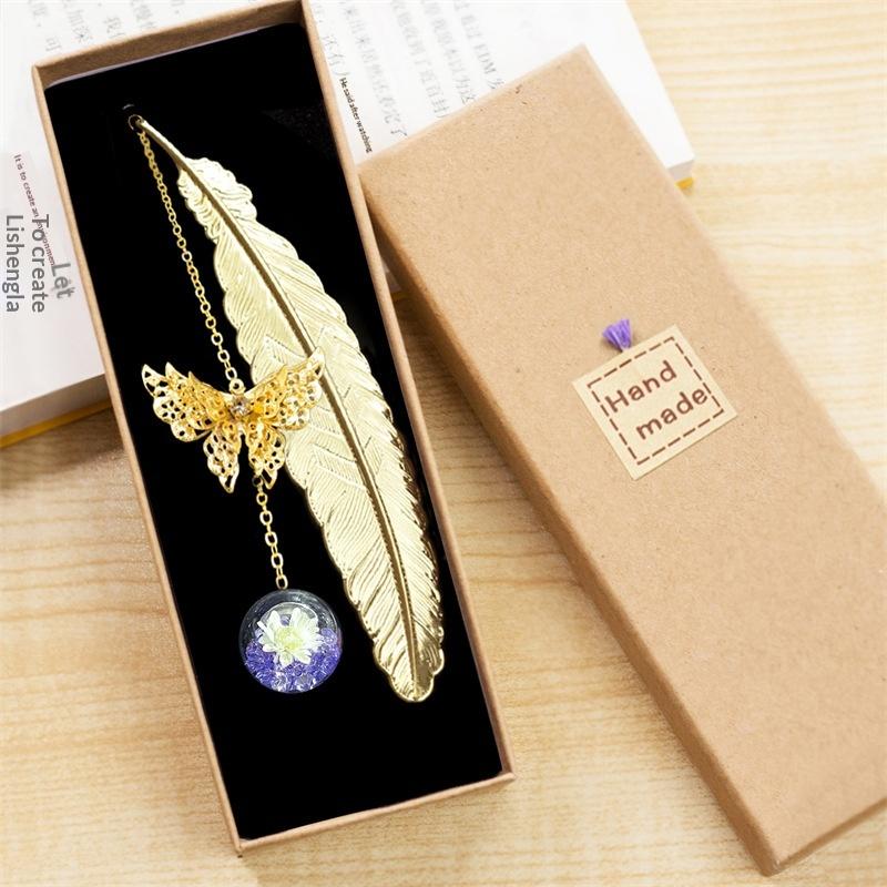 1PC Metal Bookmark Creative Im - Dried Flower Bulk ulasan dan harga