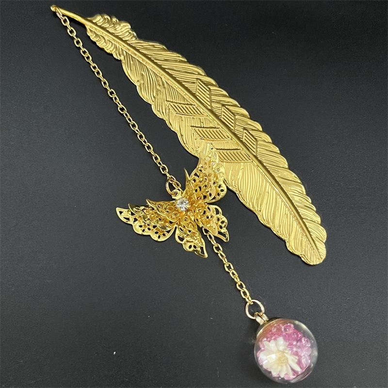 1PC Metal Bookmark Creative Im - Dried Flower Bulk ulasan dan harga