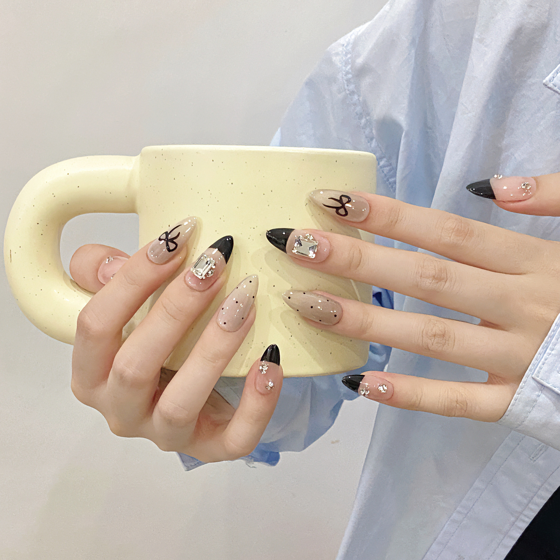 Handmade Press on Nails Black  - Resin Craft Material ulasan dan harga