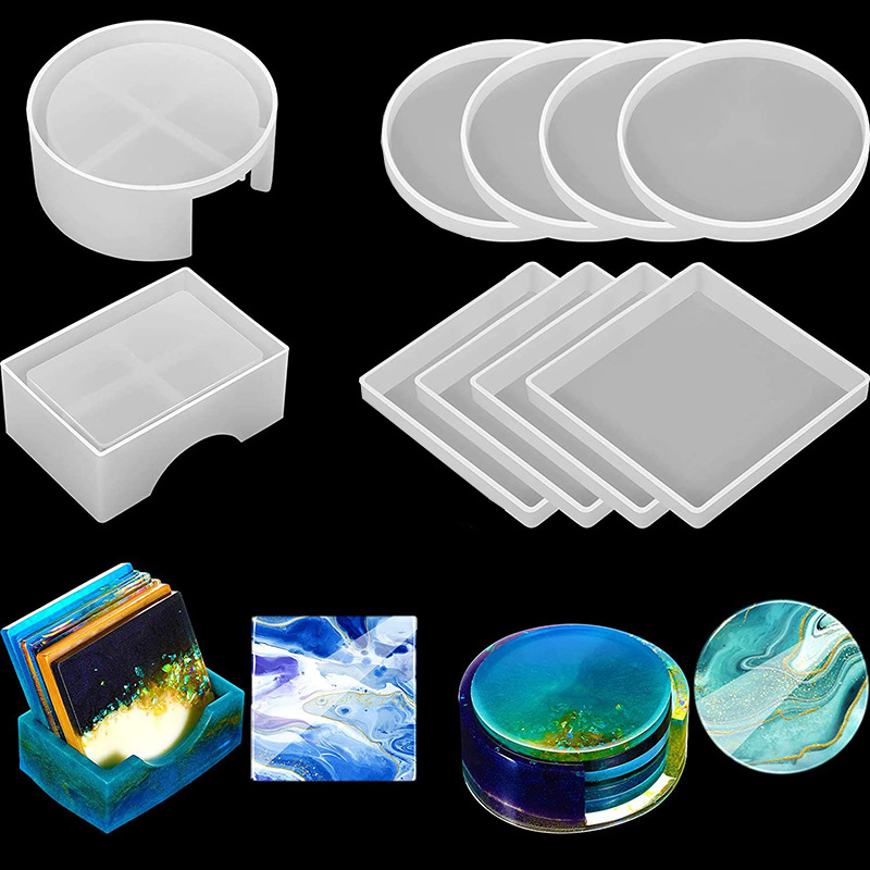 5Pcs/Set DlY Epoxy Resin Cup C - Serving Tray Mold ulasan dan harga