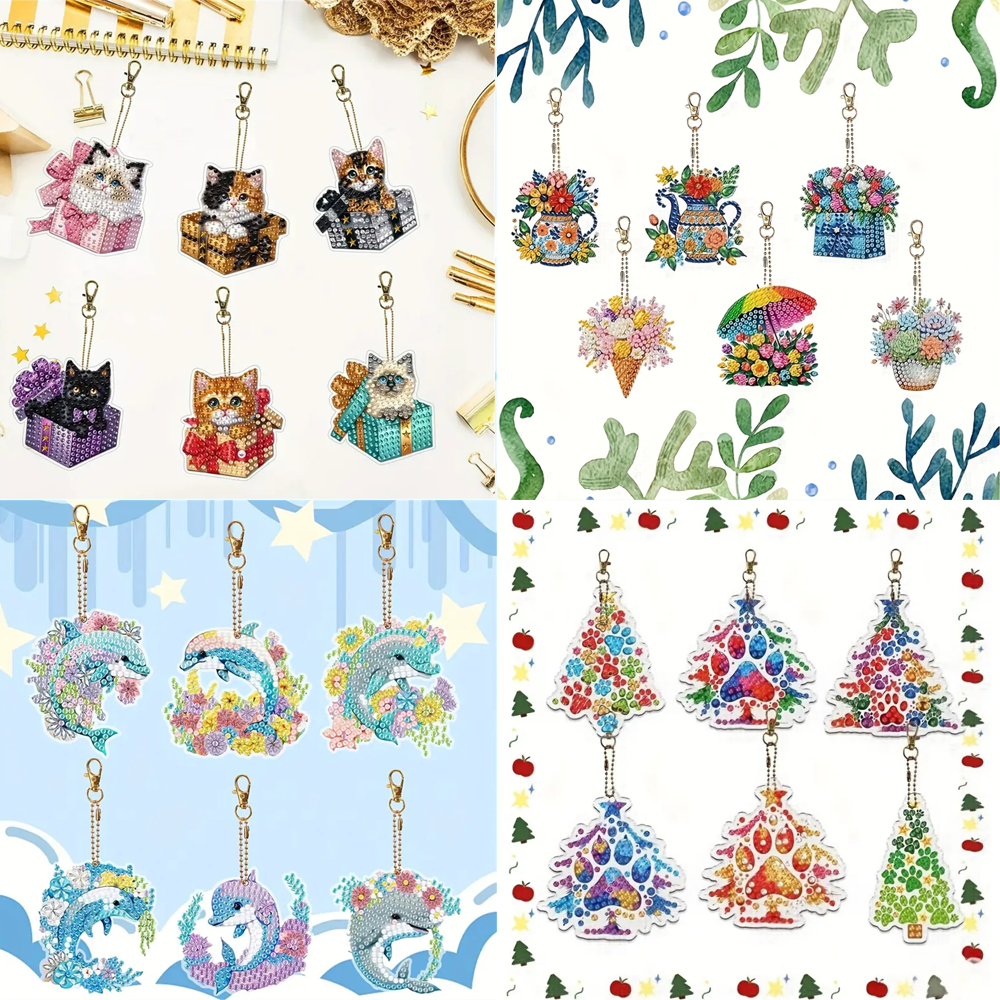 6-piece DIY Diamond Keychain - - Resin Craft Supplies ulasan dan harga