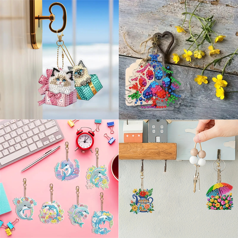 6-piece DIY Diamond Keychain - - Resin Craft Supplies ulasan dan harga