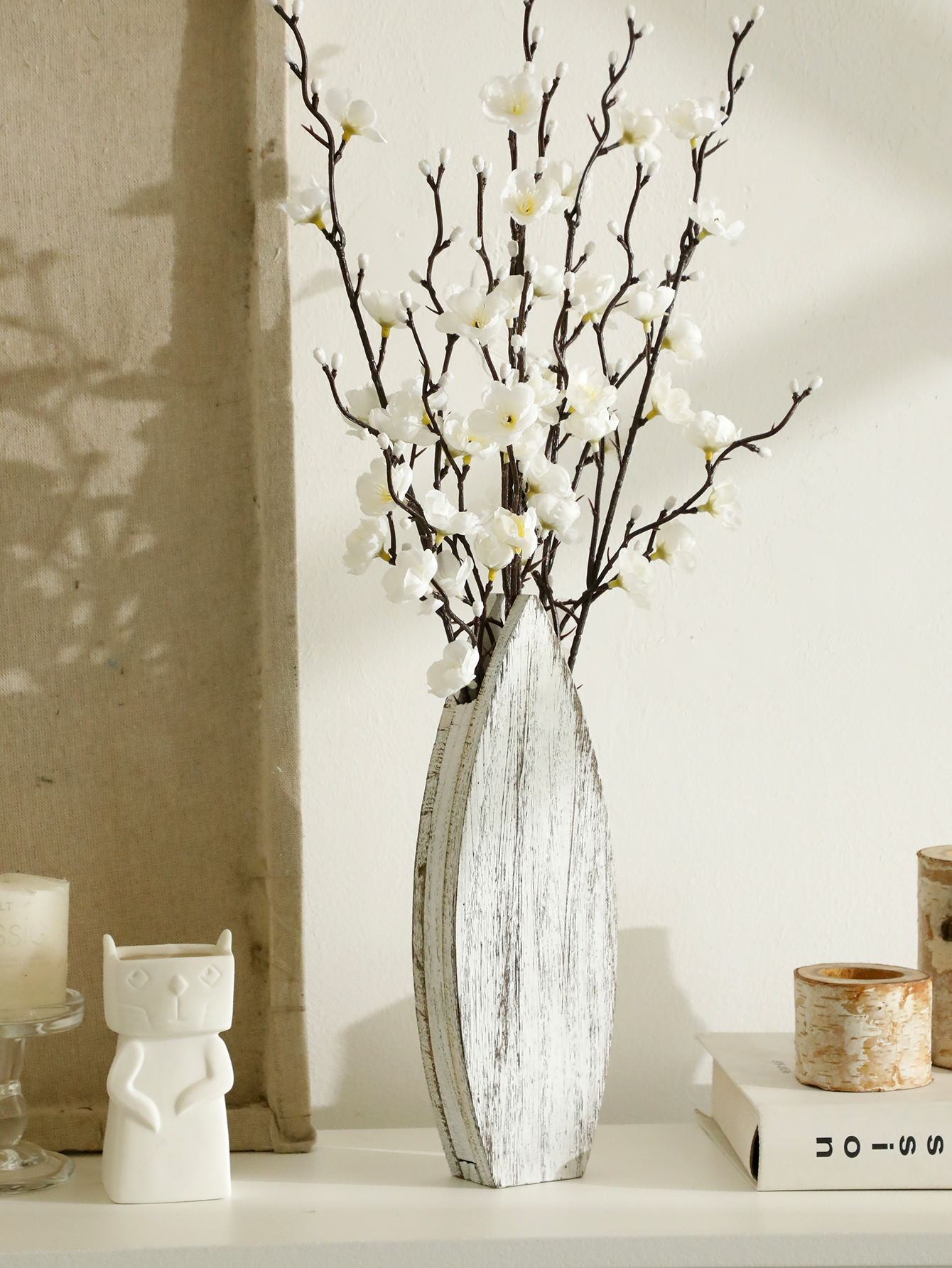 Nautical Wooden Vase Whale Tai - Dried Flower Bulk ulasan dan harga