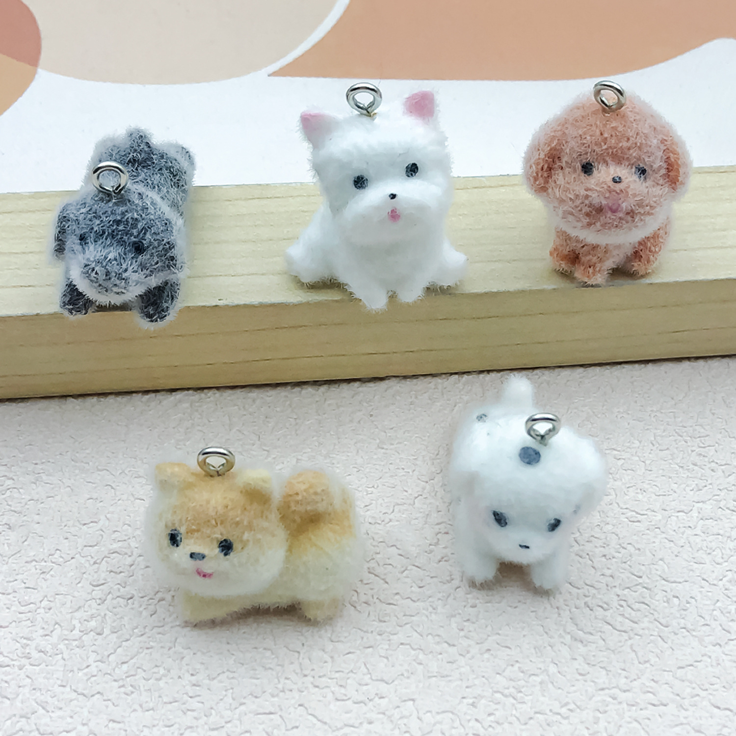 5pcs&1pc Flocked Resin Animal  - Resin Craft Material ulasan dan harga