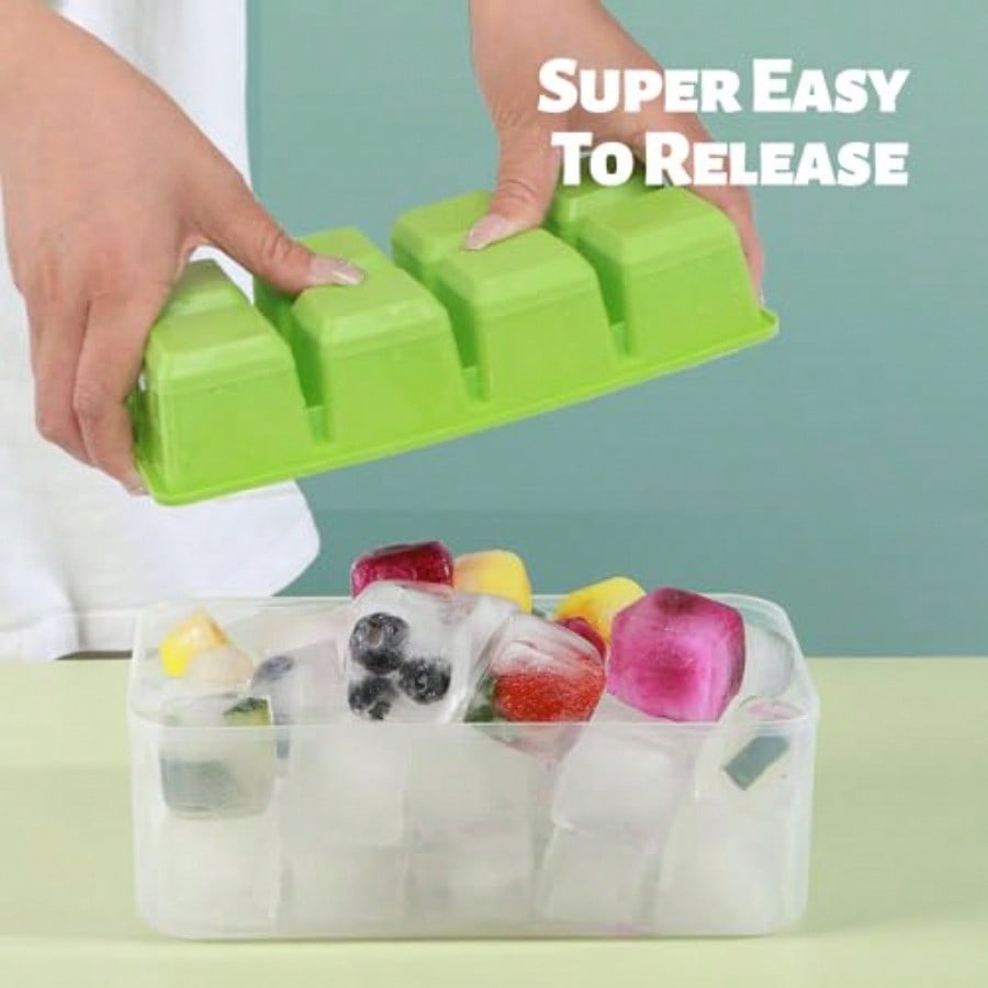 Ice Trays For Freezer With Lid - Silicone Mold Tray ulasan dan harga