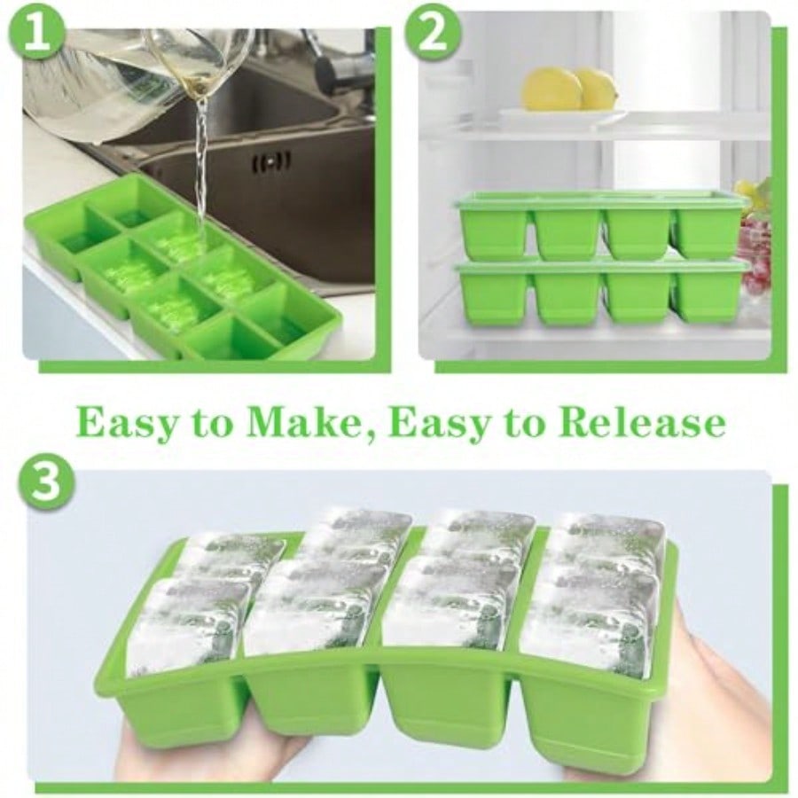 Ice Trays For Freezer With Lid - Silicone Mold Tray ulasan dan harga