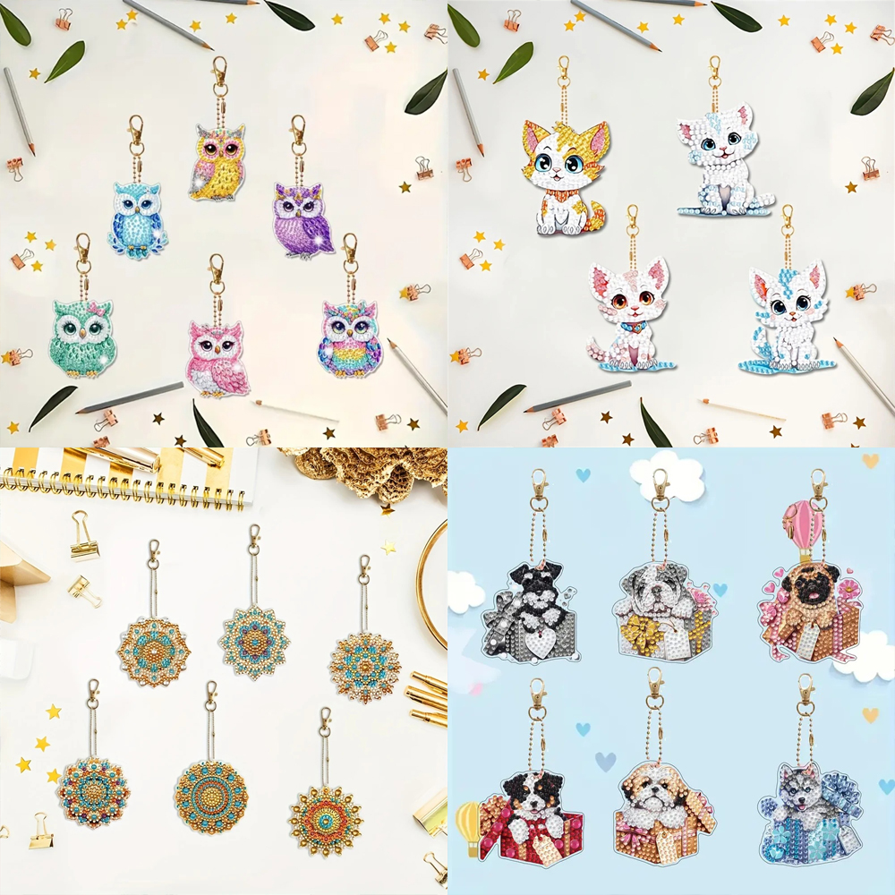 6-piece/set DIY Diamond Keycha - Resin Craft Supplies ulasan dan harga