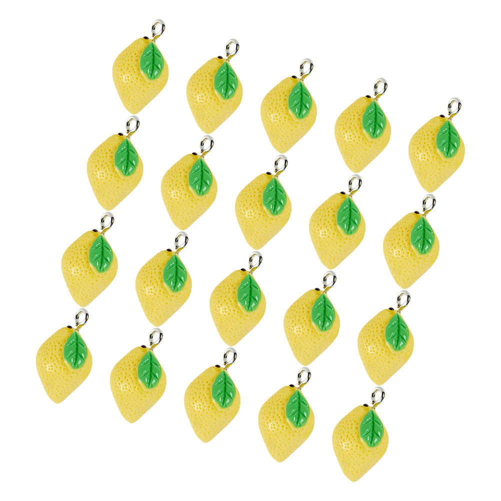 20Pcs Resin Lemon Charms Fruit - Crafting Resin ulasan dan harga