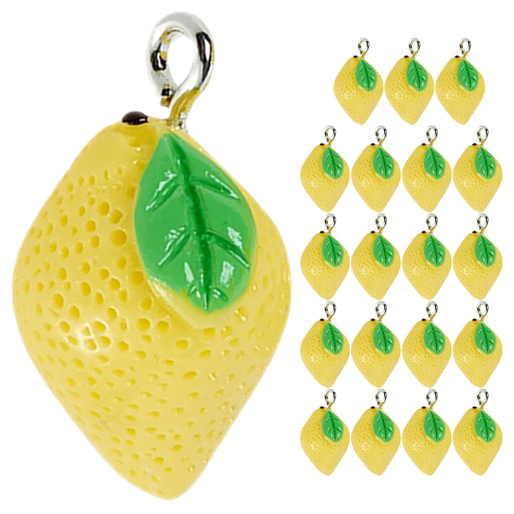 20Pcs Resin Lemon Charms Fruit - Crafting Resin ulasan dan harga
