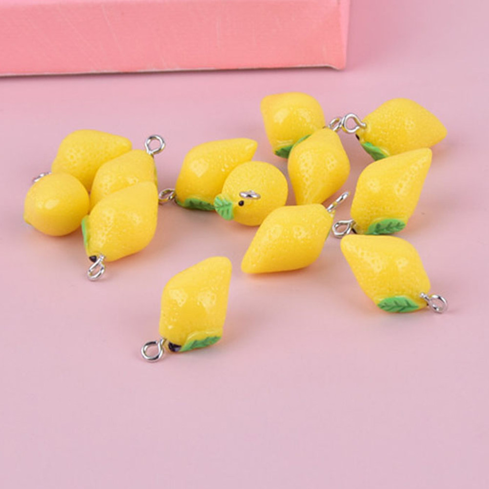 20Pcs Resin Lemon Charms Fruit - Crafting Resin ulasan dan harga