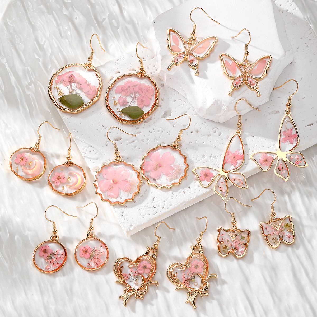 New Dried Flower Dangle Earrin - Dried Flower Bulk ulasan dan harga