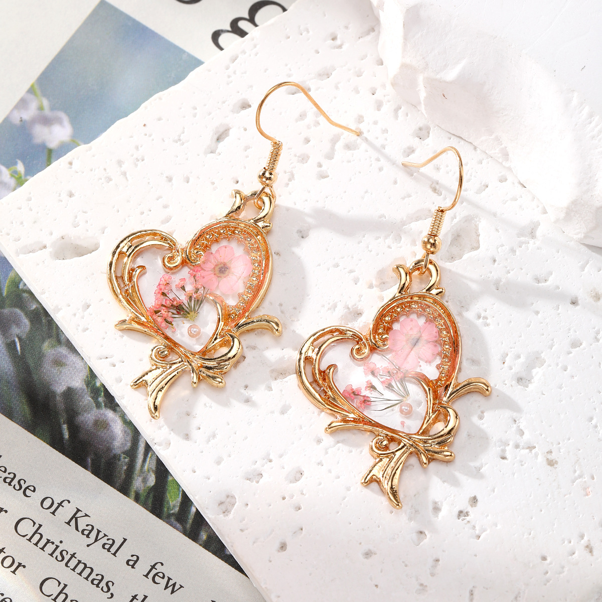 New Dried Flower Dangle Earrin - Dried Flower Bulk ulasan dan harga