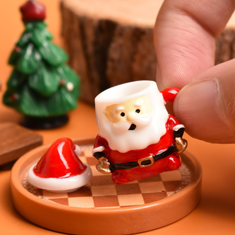 Mini Santa Teacup Ornament - R - Resin Craft Material ulasan dan harga