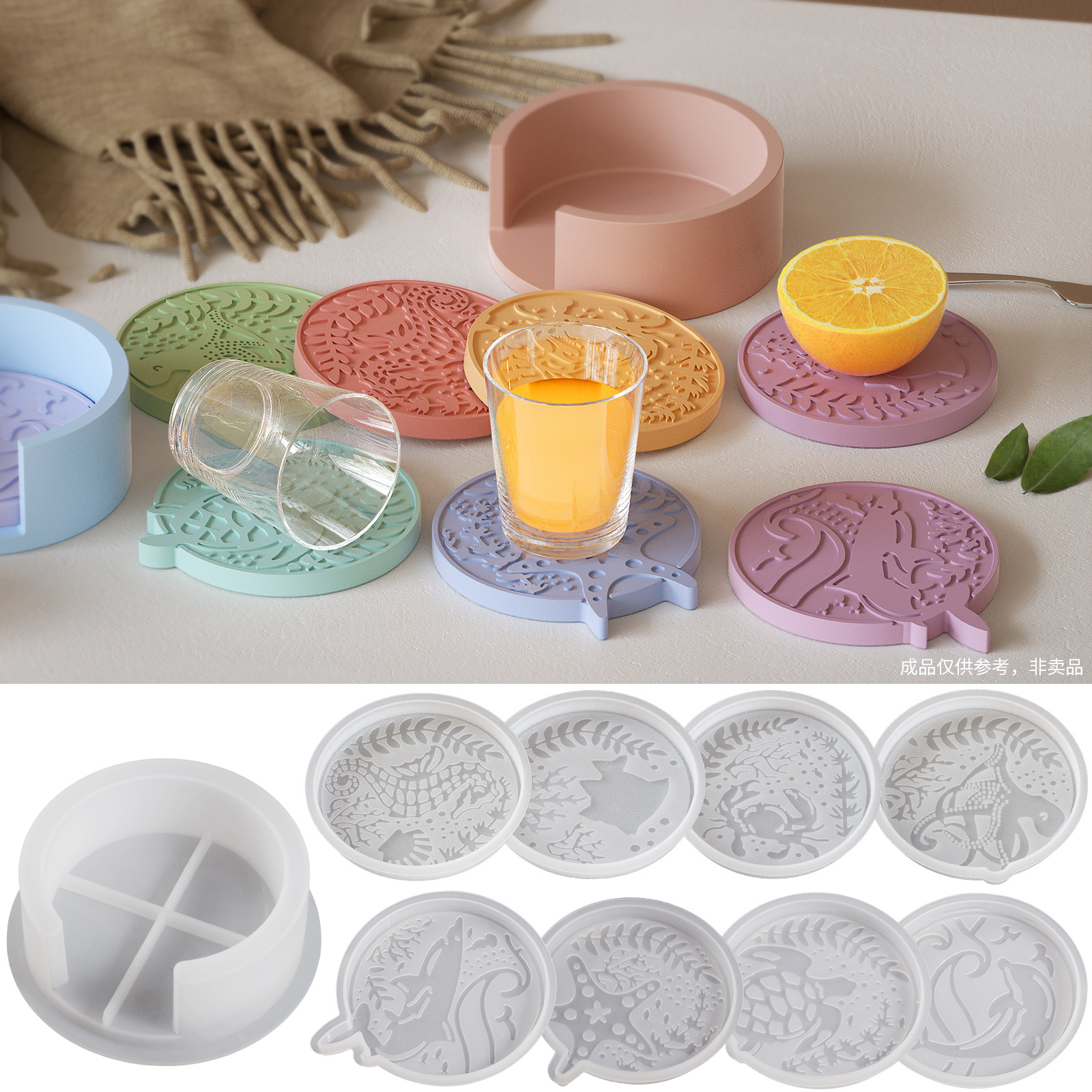Plaster Coaster Storage Base M - Resin Ocean Wave Mold ulasan dan harga