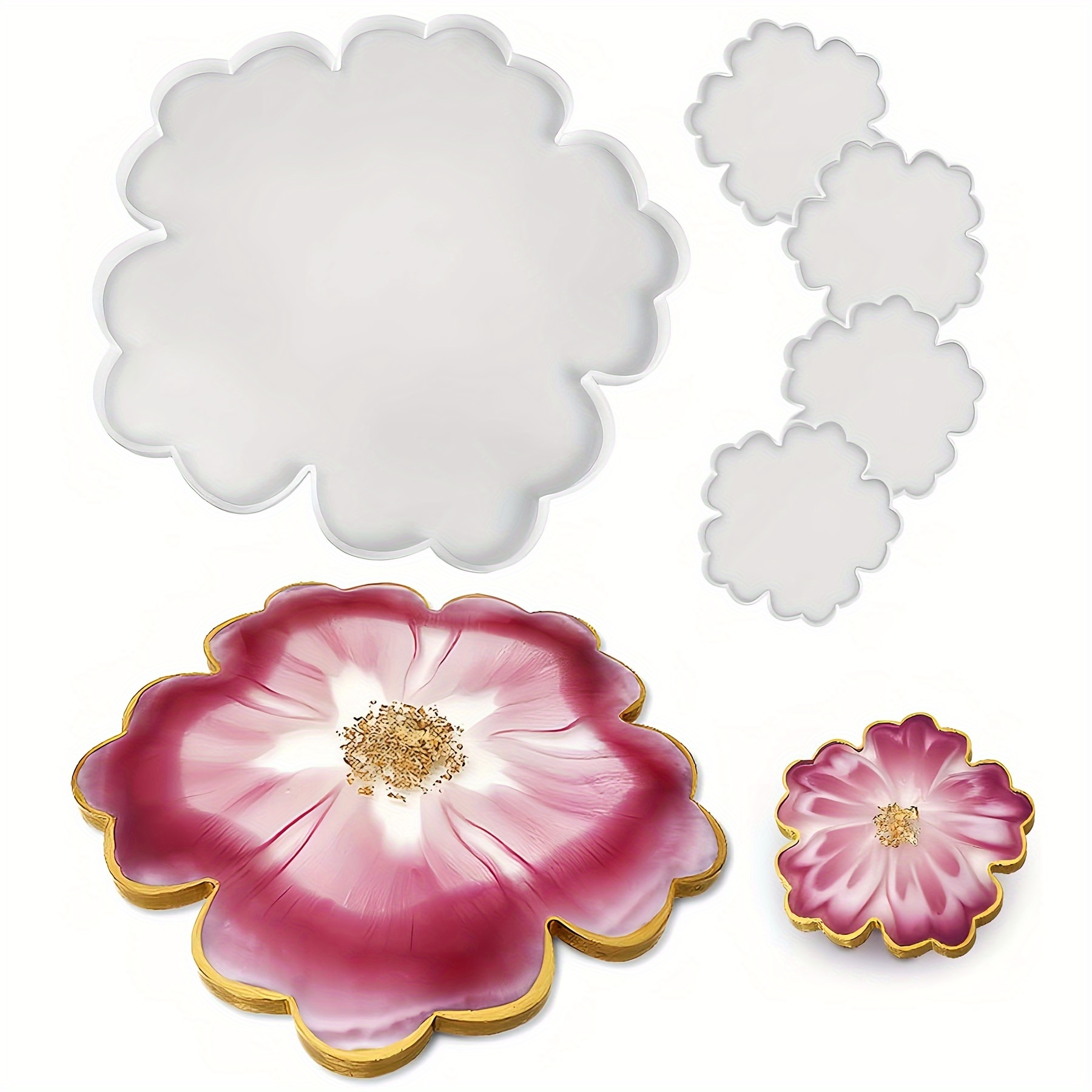 1-piece 13-inch large flower t - Serving Tray Mold ulasan dan harga