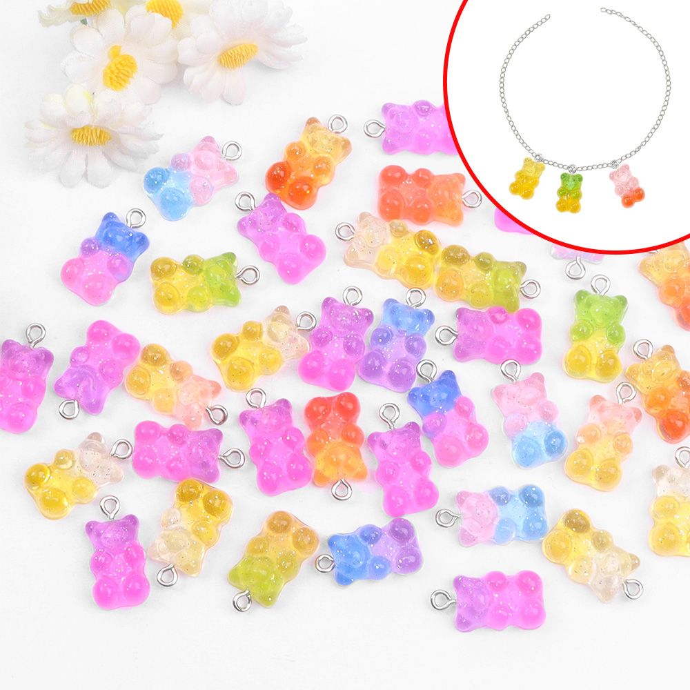 60pcs Dual Color Resin Bear Sh - Resin Craft Material ulasan dan harga