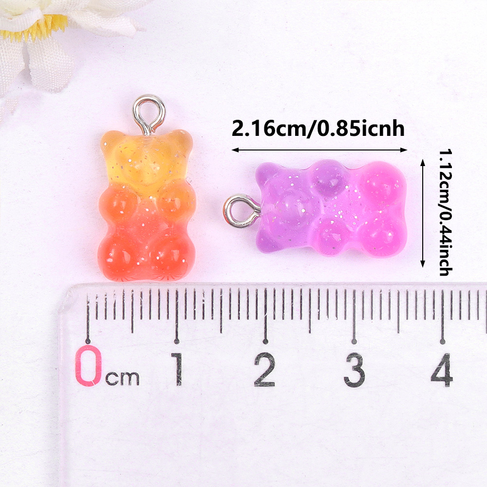 60pcs Dual Color Resin Bear Sh - Resin Craft Material ulasan dan harga