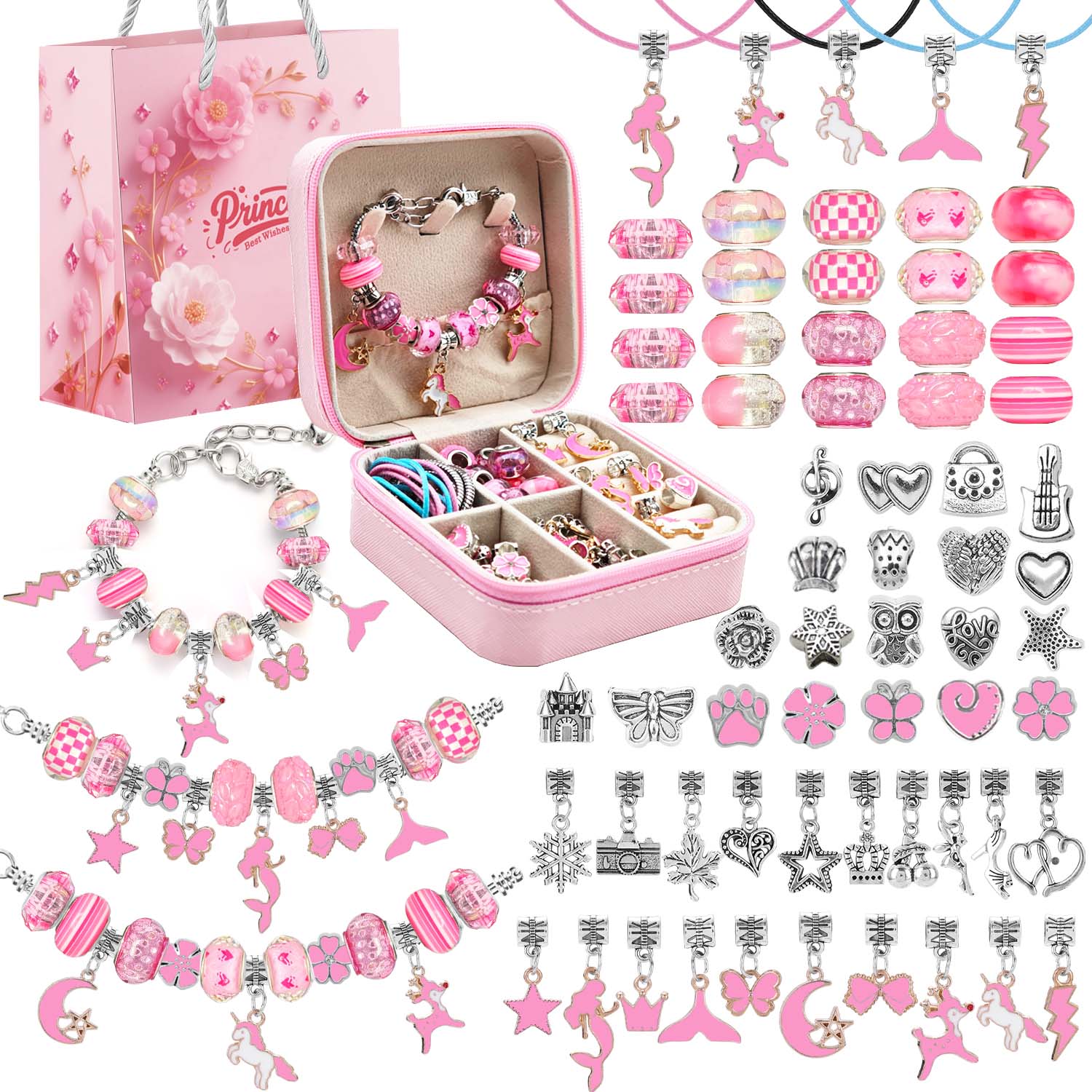 68pcs pink beaded jewelry set, - Resin Craft Projects ulasan dan harga