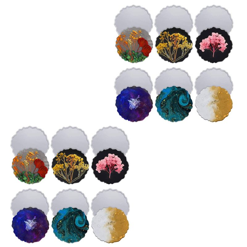 ABVT-12 Pieces Resin Coaster M - Geode Mold Silicone ulasan dan harga