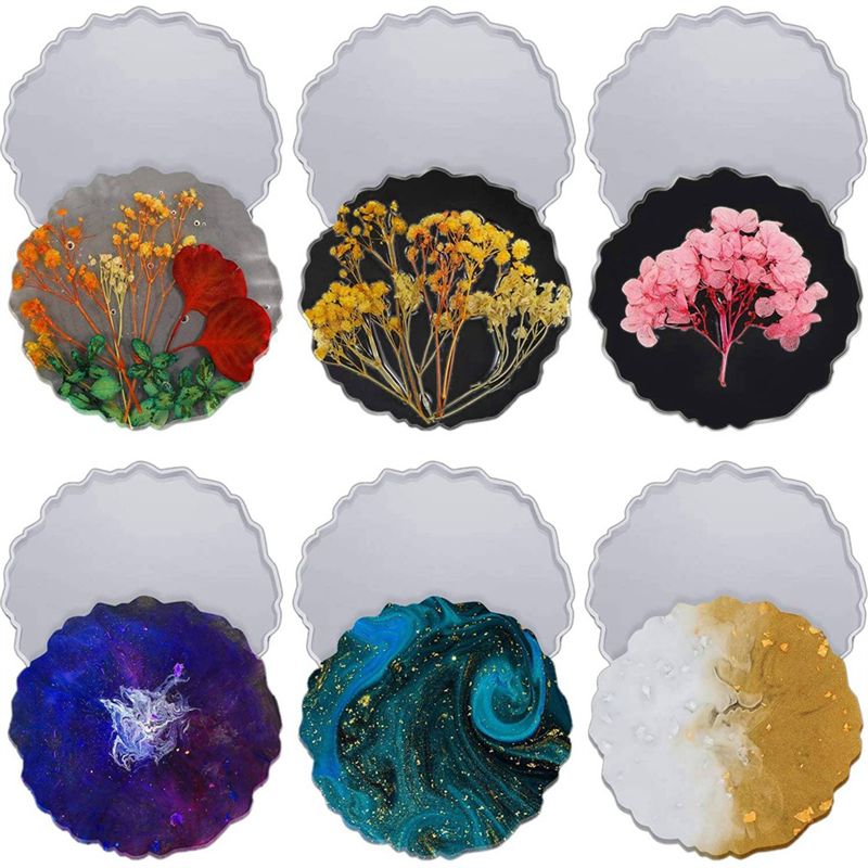 ABVT-12 Pieces Resin Coaster M - Geode Mold Silicone ulasan dan harga