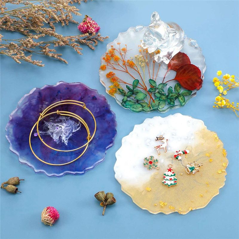 ABVT-12 Pieces Resin Coaster M - Geode Mold Silicone ulasan dan harga