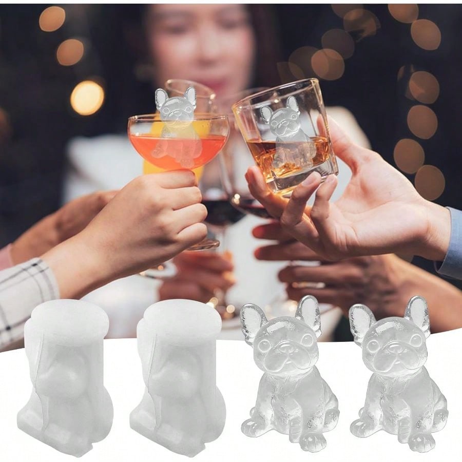 3D French Bulldog Cube Molds 2 - Silicone Mold Tray ulasan dan harga