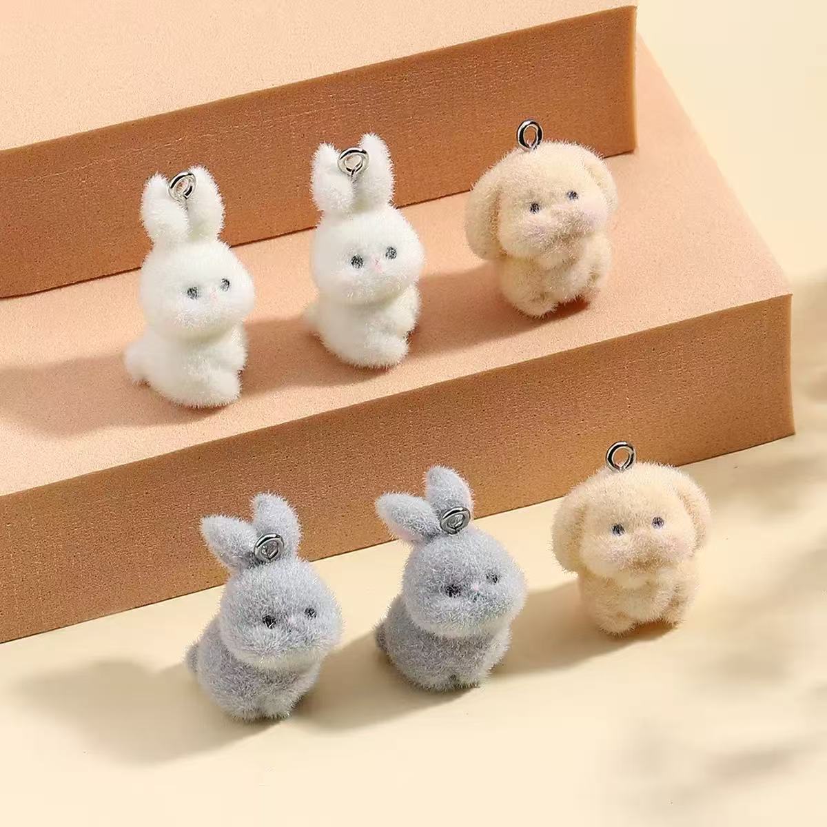 10pcs Flocking Little Rabbit R - Resin Craft Projects ulasan dan harga